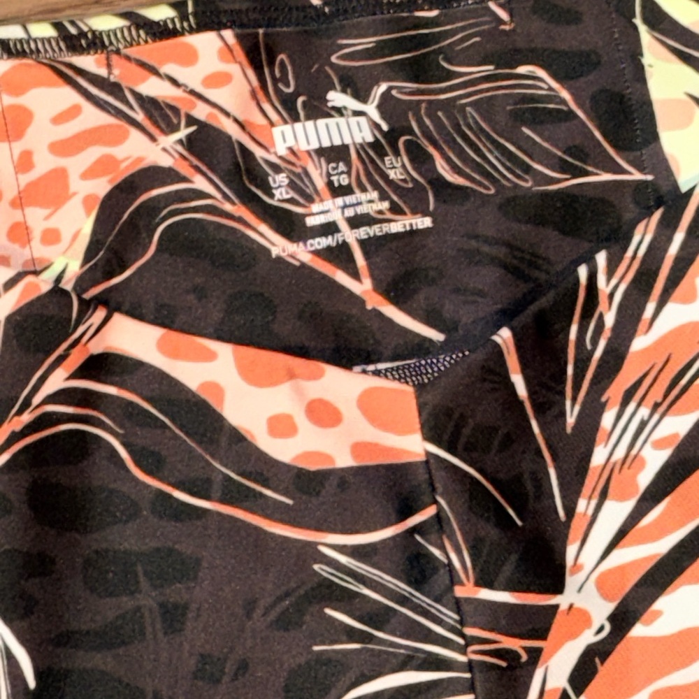 Puma Women's Black and Orange Bike Shorts